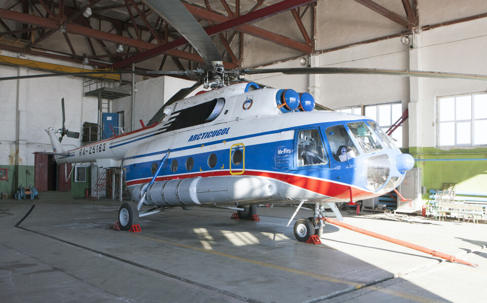 Åtte mennesker omkom da russisk helikopter av denne typen styrtet ved Barentsburg høsten 2017. Foto: Birger Amundsen / NTB scanpix Åtte mennesker omkom da russisk helikopter av denne typen styrtet ved Barentsburg høsten 2017. Foto: Birger Amundsen / NTB scanpix